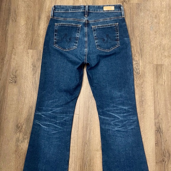 AG Adriano Goldschmied Farrah Boot Crop High Rise Jeans Dark Was Frayed Hem 28 - Picture 6 of 10